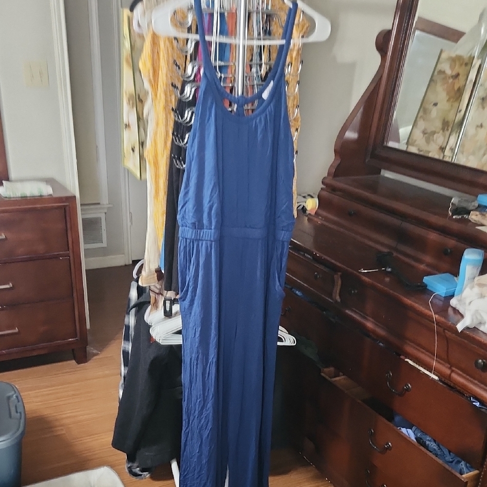 Blue Sleeveless Jumpsuit